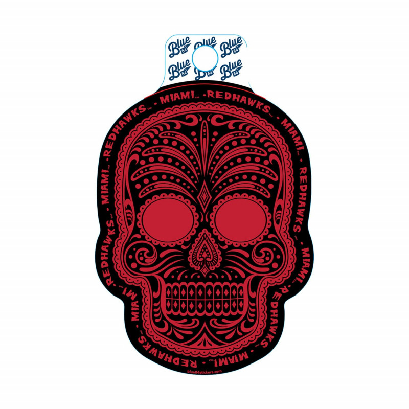 Blue 84 Miami Suger Skull Sticker