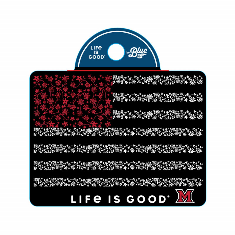 Blue 84 Miami Univ. Flower Flag Sticker