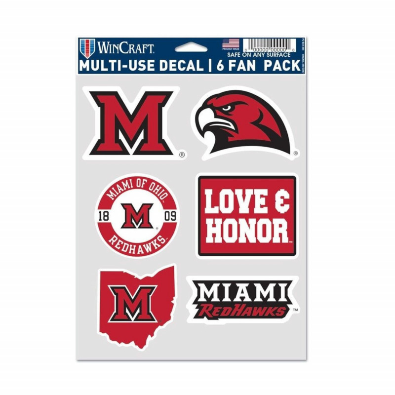 Wincraft Miami Multi-Use 6-Pack Decal Set