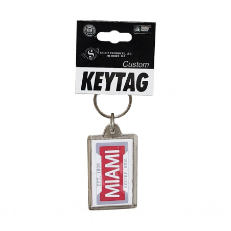 Miami Acrylic License Plate Keytag w EST 1809 & Oxford, Ohio