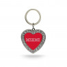 Miami RedHawks Rhinestone Heart Keytag