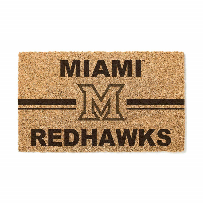 Miami RedHawks Welcome Mat with Block M Logo