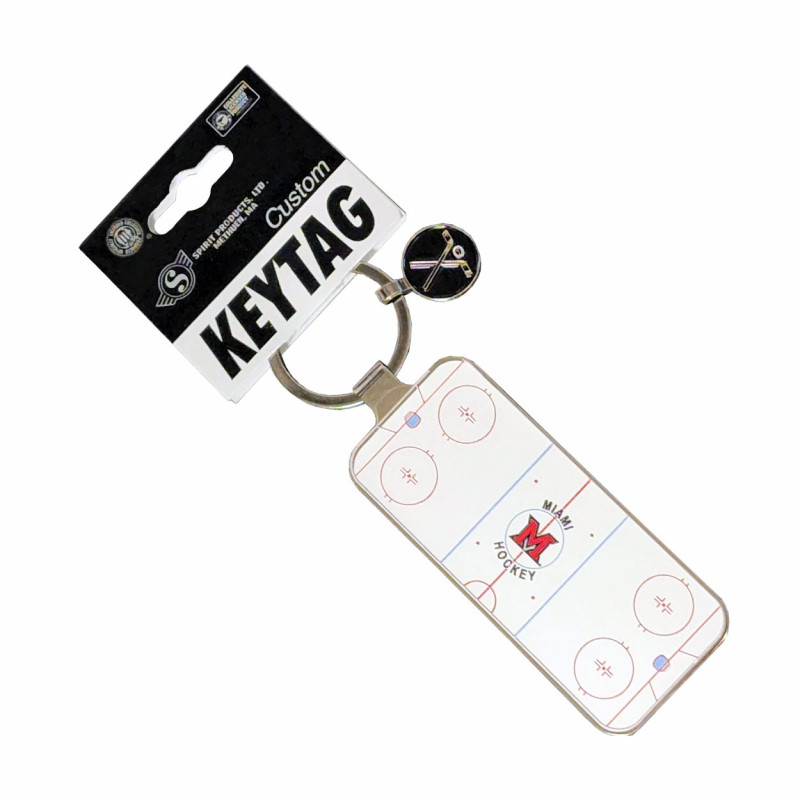 Spirit Miami Hockey Keytag with Hockey Rink and Charm