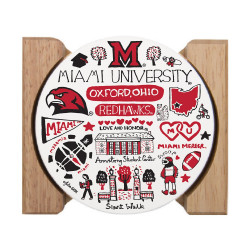 Neil Miami Julia Gash Design Ceramic Coasters, 4pk