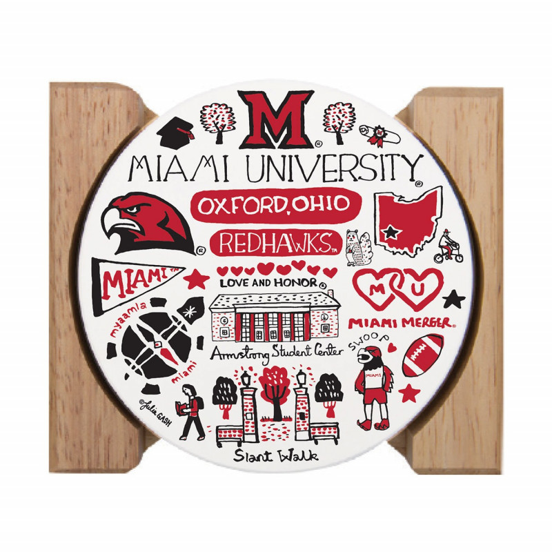 Neil Miami Julia Gash Design Ceramic Coasters, 4pk