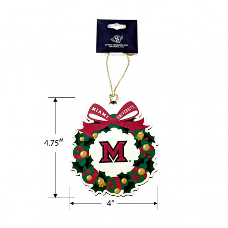 Spirit Miami Wreath Wood Ornament