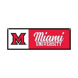 Collegiate Pacific Miami University Script Banner, 12" x 36"