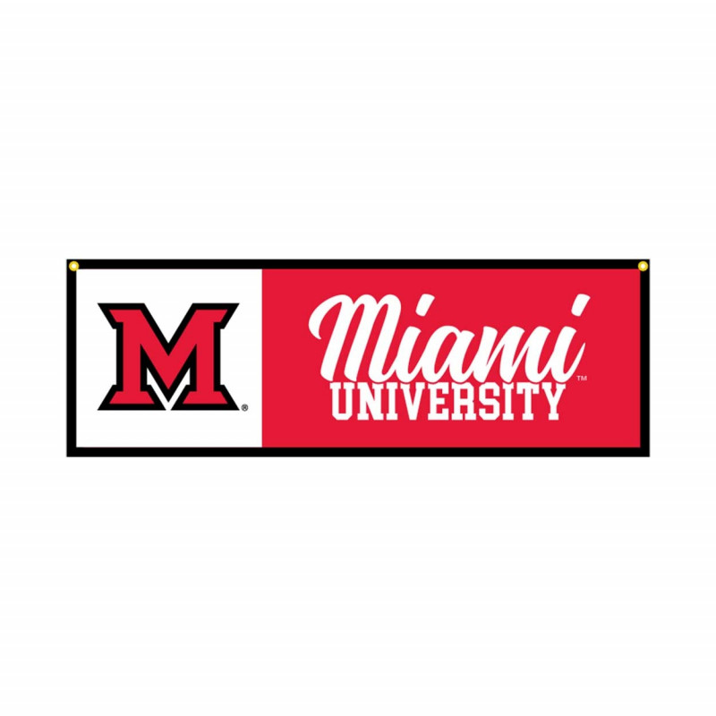 Collegiate Pacific Miami University Script Banner, 12" x 36"
