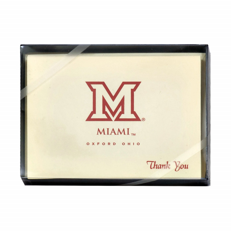 Overly Miami Univ. Block M Logo Thank You Cards