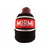 Black Miami University Sewn Pom Hat