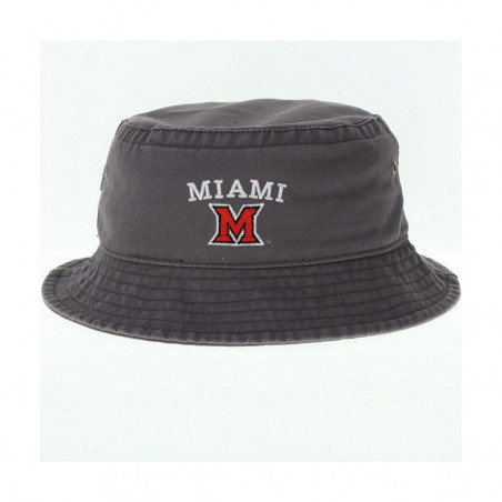 Legacy Miami Over Block M Bucket Hat, Gray