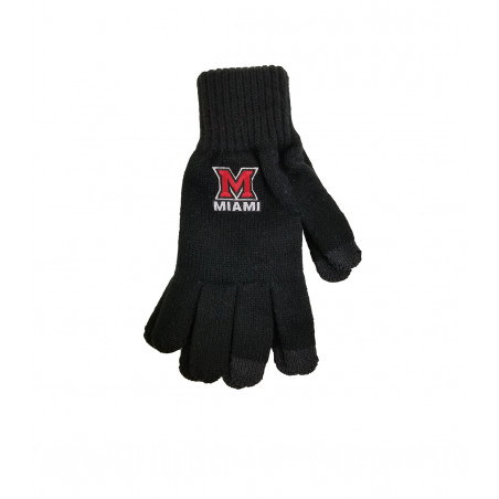 Miami University Black UText Knit Gloves