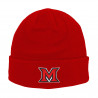 Miami Block M Logo Cuffed Beanie, Black/ Red/ White