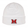 Miami Block M Logo Cuffed Beanie, Black/ Red/ White