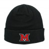 Miami Block M Logo Cuffed Beanie, Black/ Red/ White