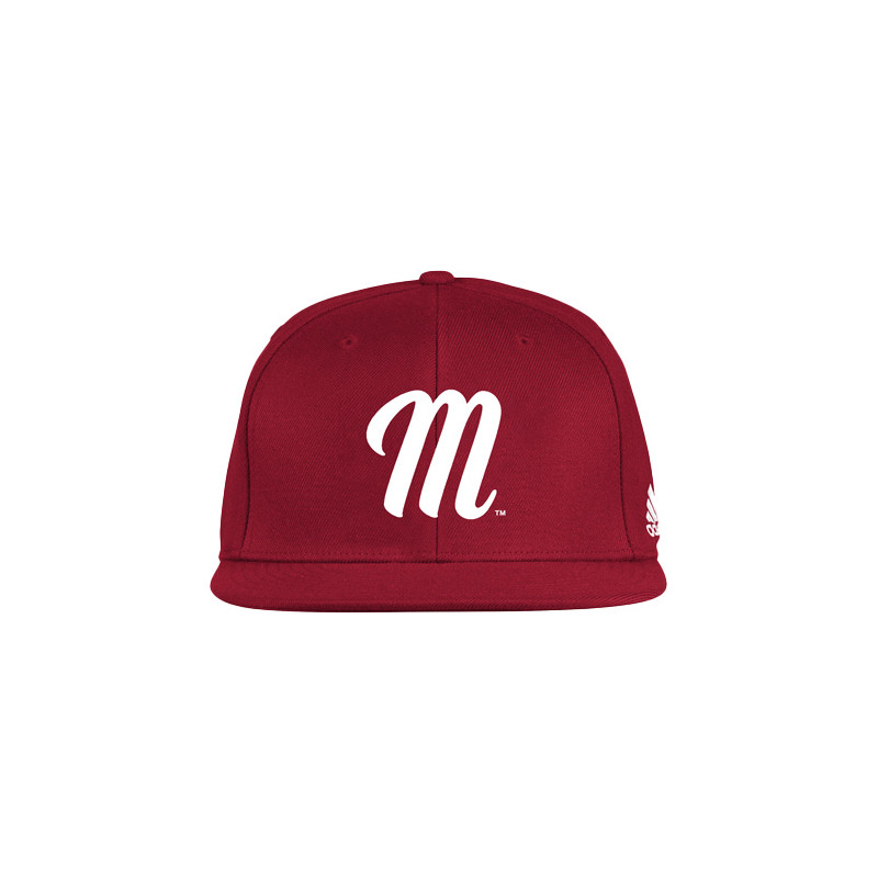 Miami RedHawks Adidas Fitted Cursive M Hat
