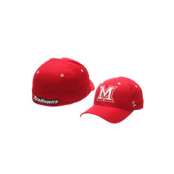 Miami White Block M Fitted Red Hat