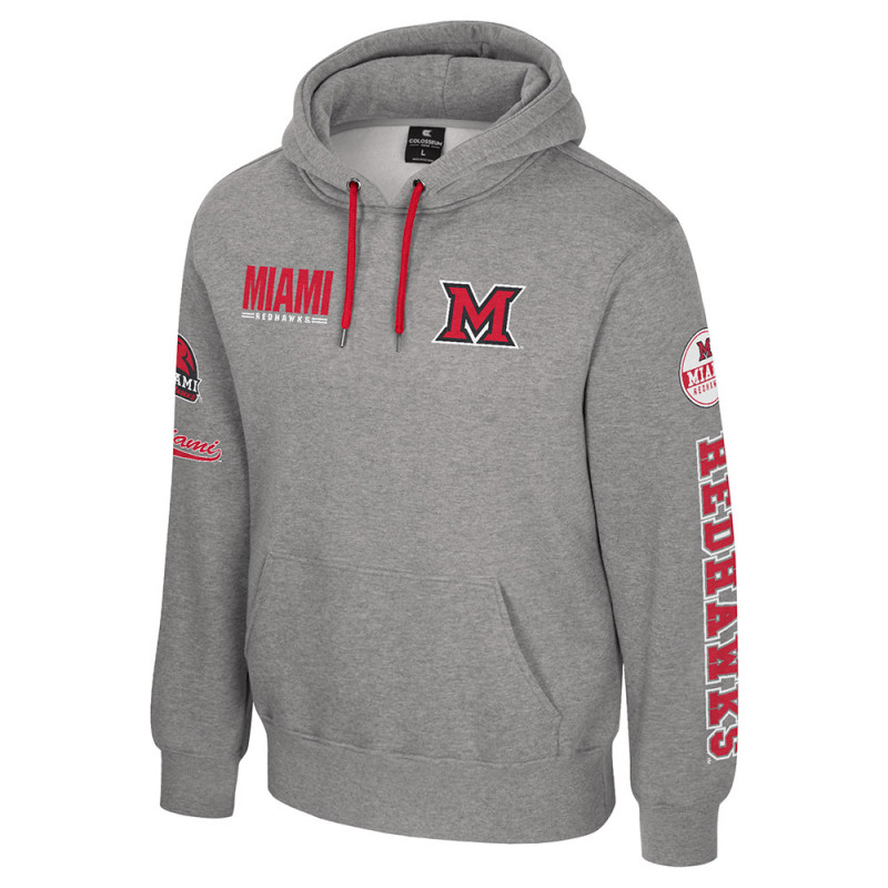 Miami University Grey Hooded Sweatshirt – 4 Hit Logo Design