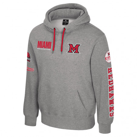 Miami University Grey Hooded Sweatshirt – 4 Hit Logo Design