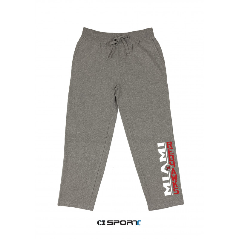 Miami University RedHawks Open-Bottom Pants – Heather Grey