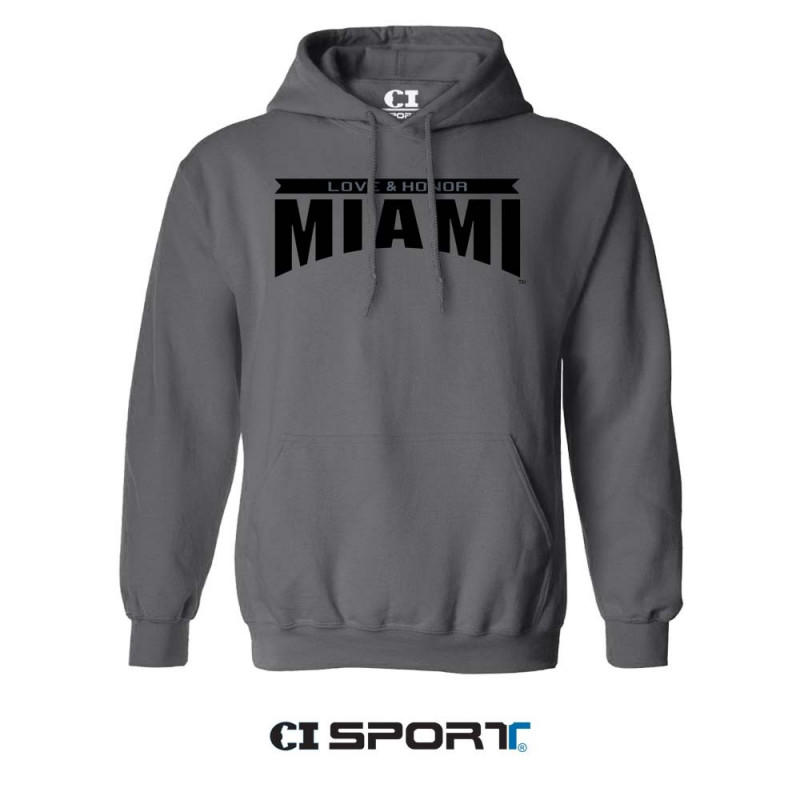 Miami University RedHawks Black Tonal Hooded Sweatshirt