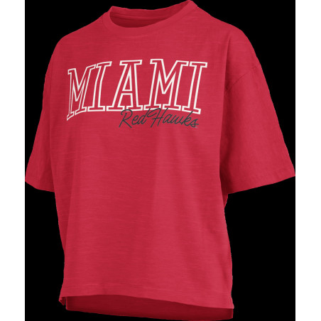 Miami University RedHawks “Motley Crew” Crop Sweatshirt – Red