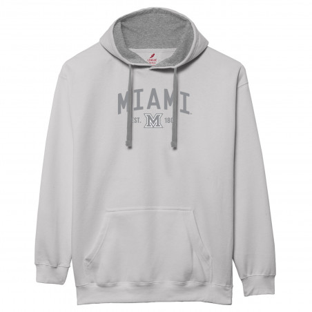 Color Block Hood in White & Gray