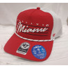 Red & White Hat with Miami Script under Redhawks and White Rope