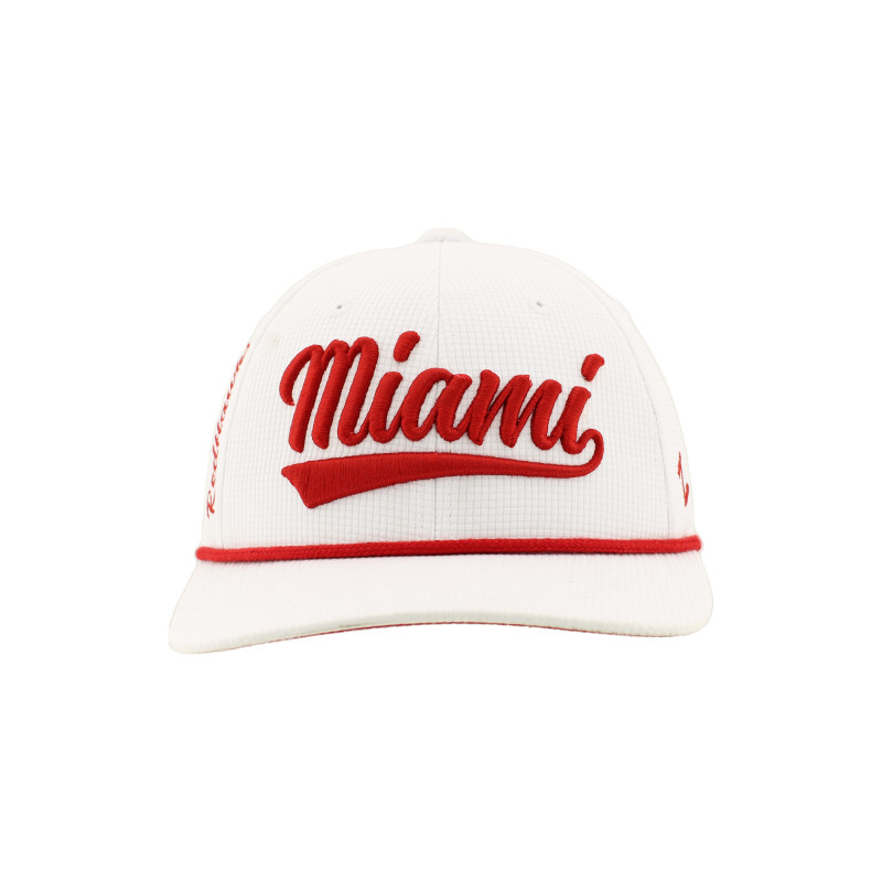 White & Red Miami Rope Tail Hat