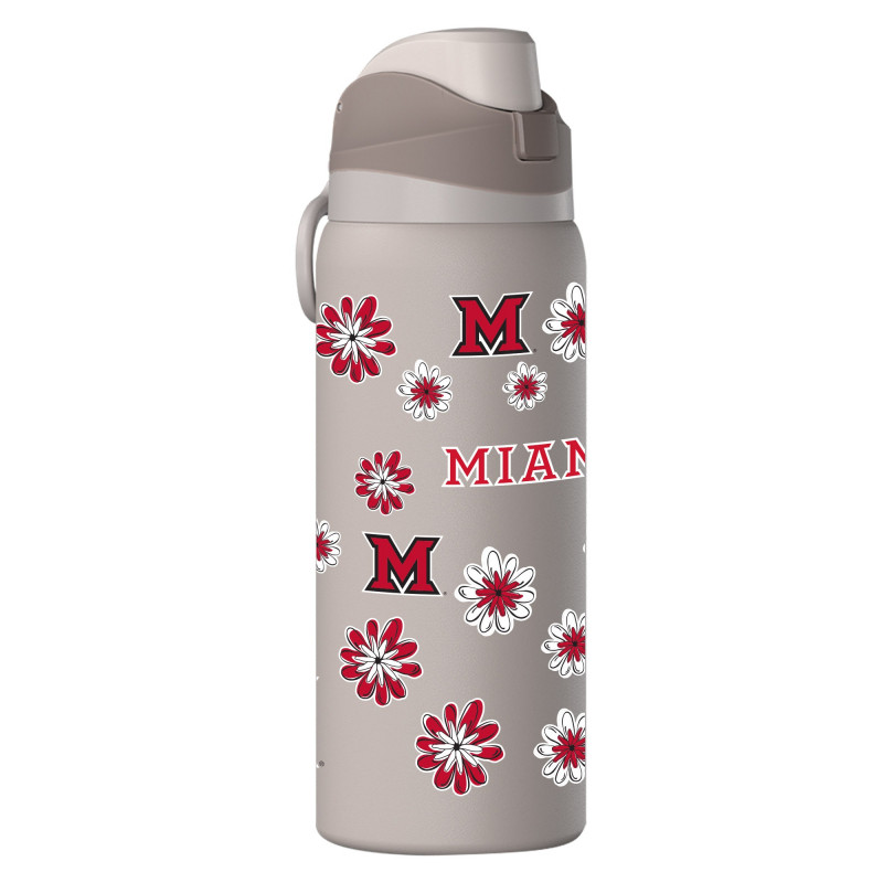Grey Floral Water Bottle