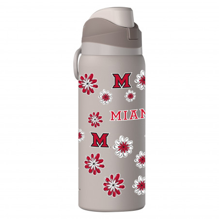 Grey Floral Water Bottle