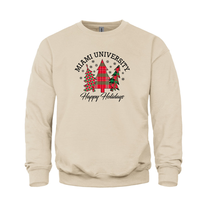 Happy Holidays Christmas Tree Ivory Crew