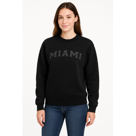 Black Tonal glitter crew