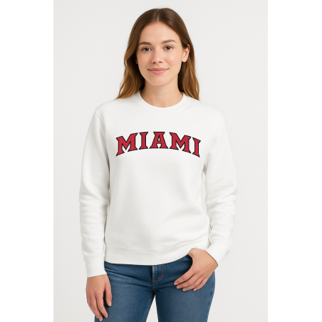 White crew with red glitter Miami