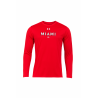 Red Tech Stretch Long Sleeve Tee with Miami over Block "M"