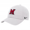 Club Cap in White with Block "M" on Front and Swoosh on the Side