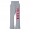 Women's Open Bottom Gray Pants with Vertical Miami