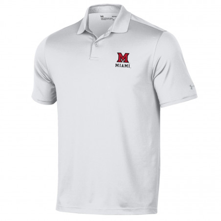Aura Polo in White with Block "M" over Miami