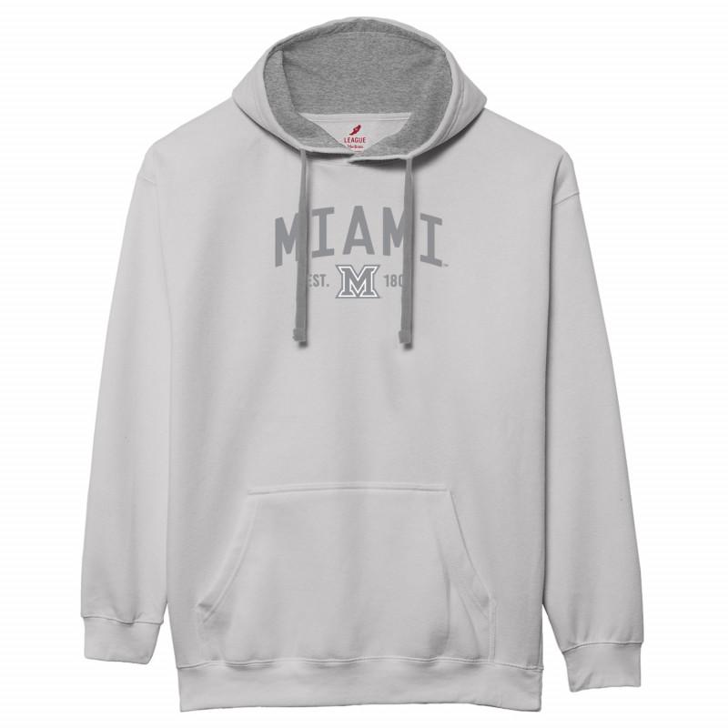 Color Block Hood in White & Gray