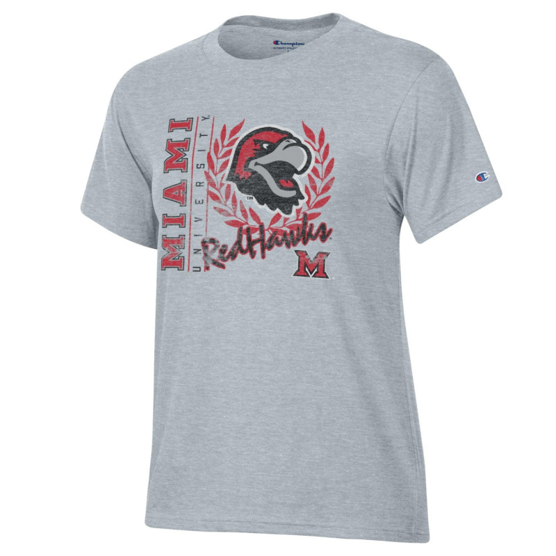 Miami University RedHawks Women’s Short-Sleeve Tee – Steel Melange