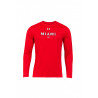 Red Tech Stretch Long Sleeve Tee with Miami over Block "M"