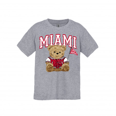Youth Grey Teddy Bear Short Sleeve Tee