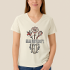 Women's V-Neck Short Sleeve Tee with Flowers