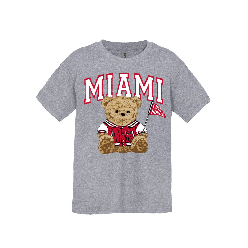 Youth Grey Teddy Bear Short Sleeve Tee