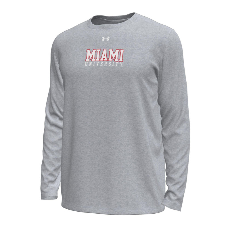 Grey Tech Stretch Miami University Long Sleeve Tee