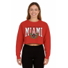Women's Red Crop Crew Established 1809 with Green Laurels