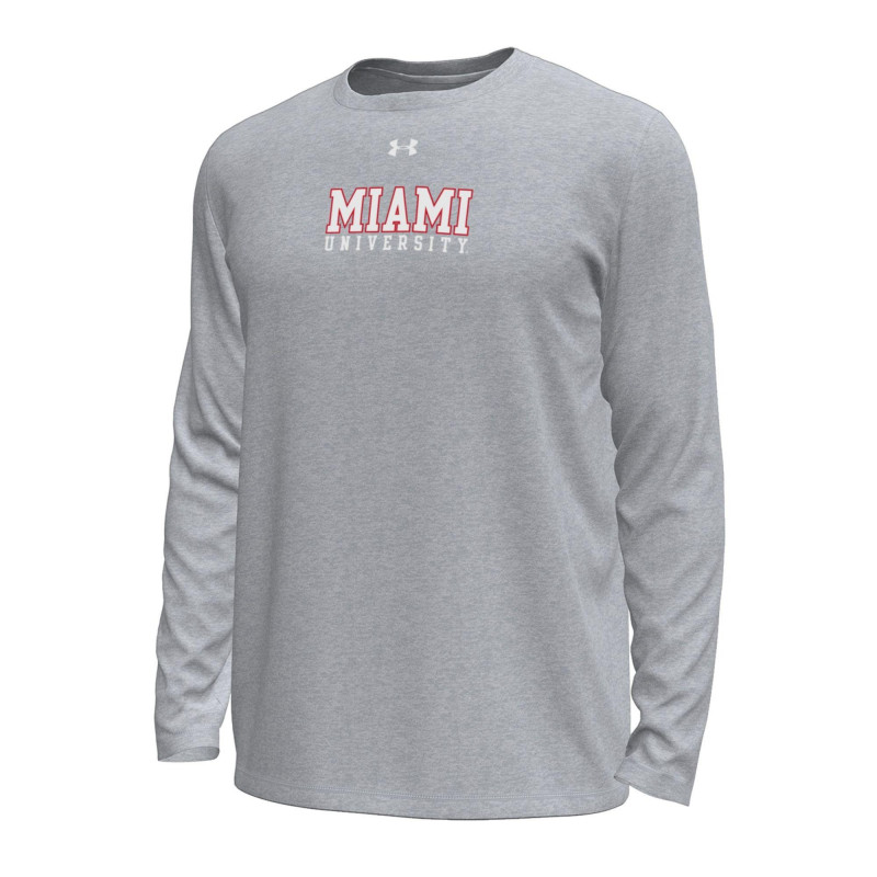 Grey Tech Stretch Miami University Long Sleeve Tee
