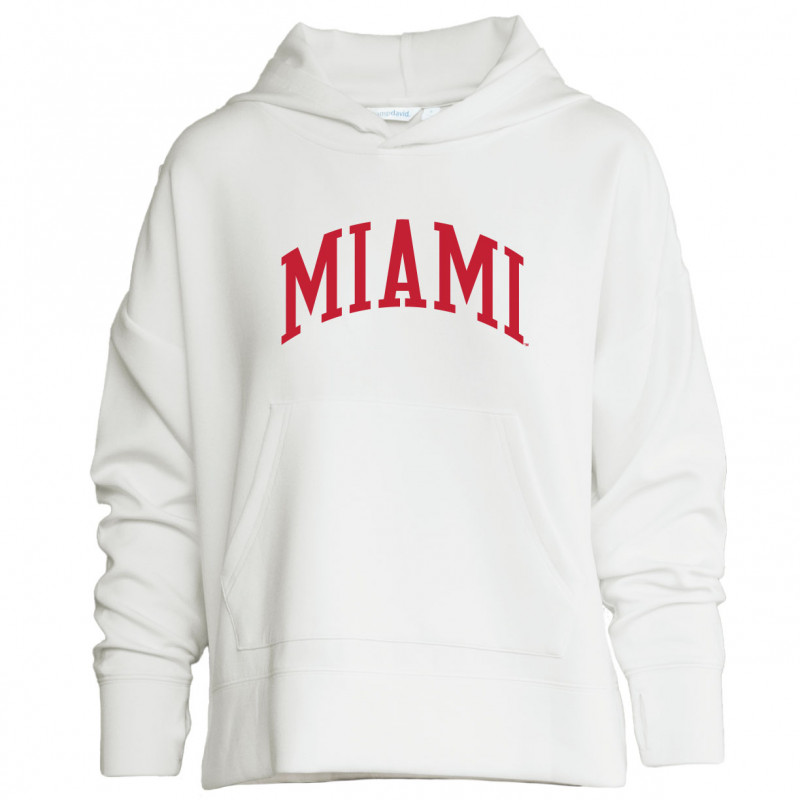 Women's Ivory Hood with Arched Miami in Red
