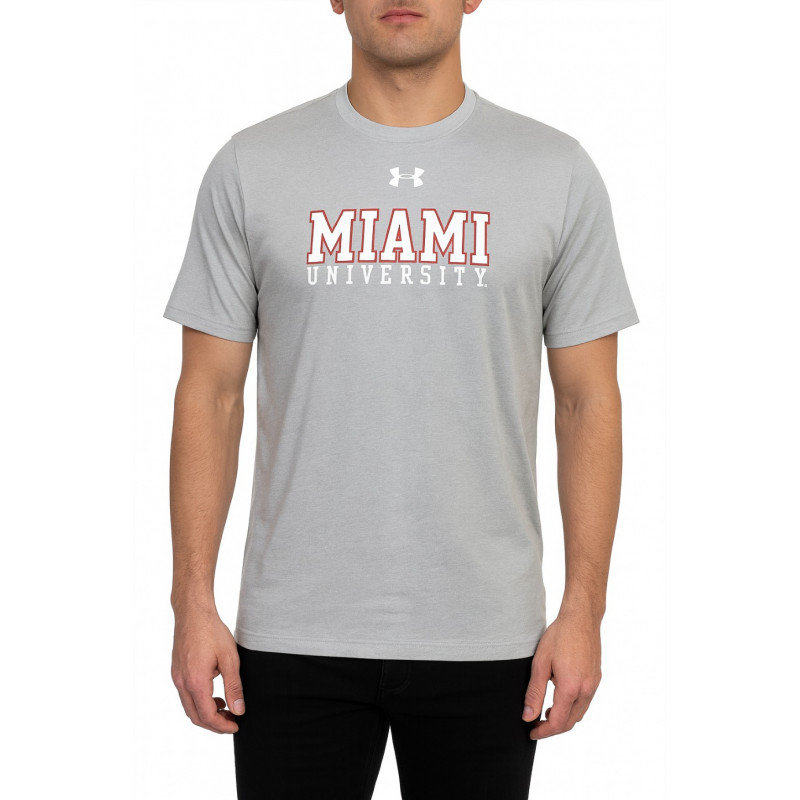 Grey Tech Stretch Miami University Short Sleeve Tee