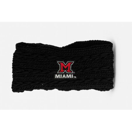 Black Cable Knit Earband